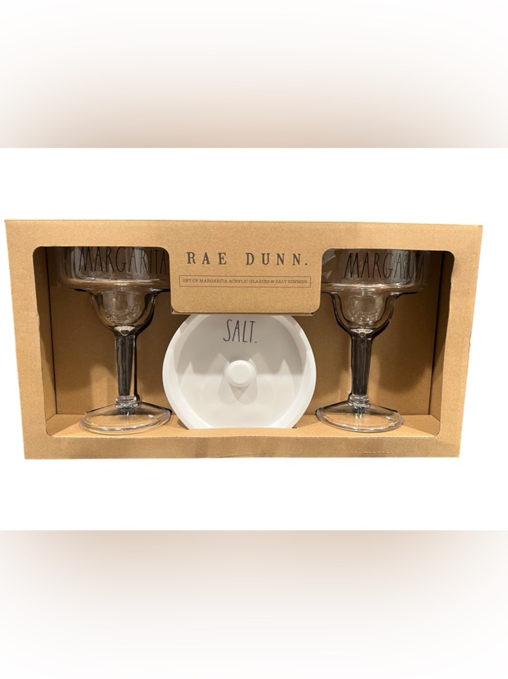 Rae Dunn Margarita 2 Glasses And Salt Plate Set Patio Pool Drinks